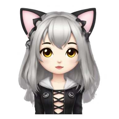 Edgy Kawaii Cute Cool Beautiful Elegant Pretty Anime Gothic Catgirl sticker