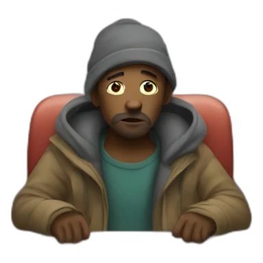 Homeless guy on train sticker