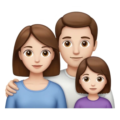 woman, man and child all brown hair and white skin sticker