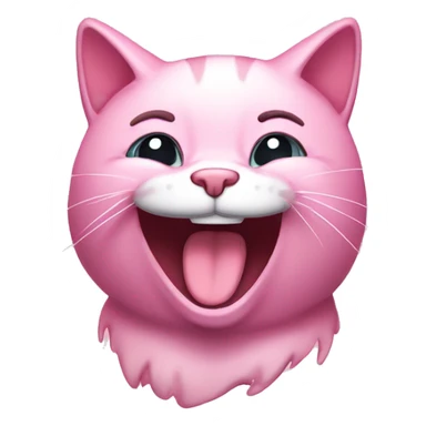 laughing with tears pink cat sticker