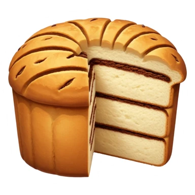 sweet bread sliced with cocoa lines inside sticker