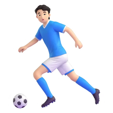 Japanese male high school student playing soccer in sports uniform sticker