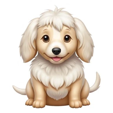Fluffy white wiener dog  sticker