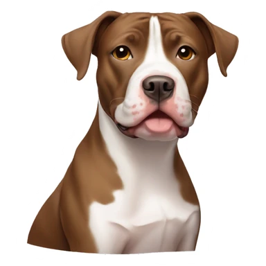 Brown and white pit bull  sticker