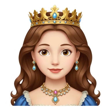 A younger Victorian queen with rosy cheeks, ornate jewelry, and gentle smile.
 sticker
