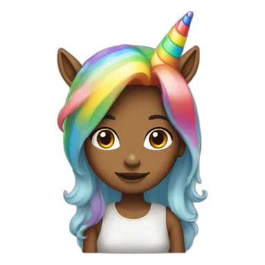 Girl-with-raibow-unicorn-hat sticker
