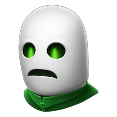 Fantôme blanc et noir avec du vert qui attaque sticker