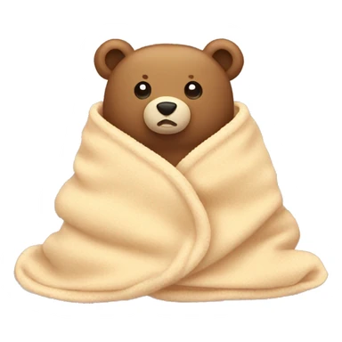 bear cozy in blanket sticker