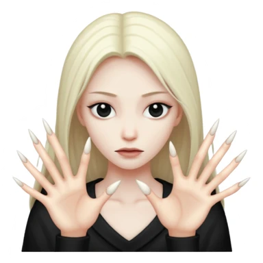 a pale  human with long claws 'no eyes' sticker