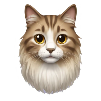 Cat with dark brown, blonde and white fluffy long hair sticker