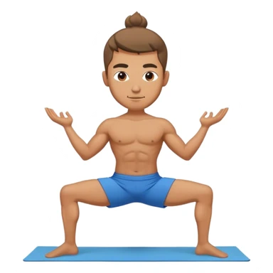 guy blue short warrior2 yoga pose sticker