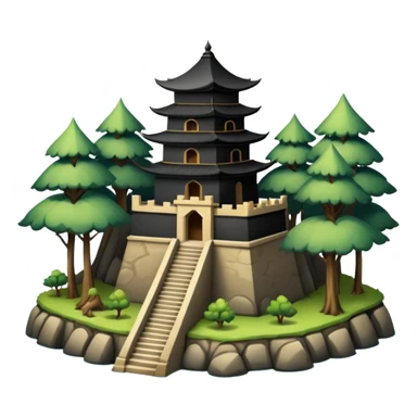 ancient palace in the woods on an island sticker