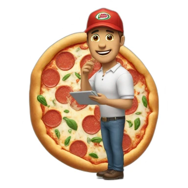 papa johns eating pizza sticker