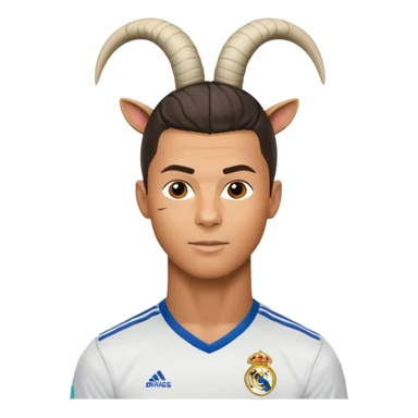 I want Ronaldo in Madrid and something over his head saying GOAT sticker