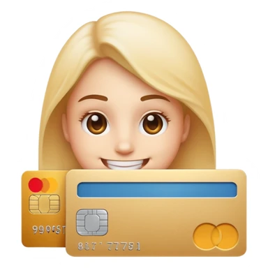 Smiling emoji with credit card and powder under credit card sticker