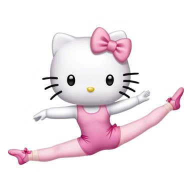 Hello Kitty doing a gymnastics walkover sticker