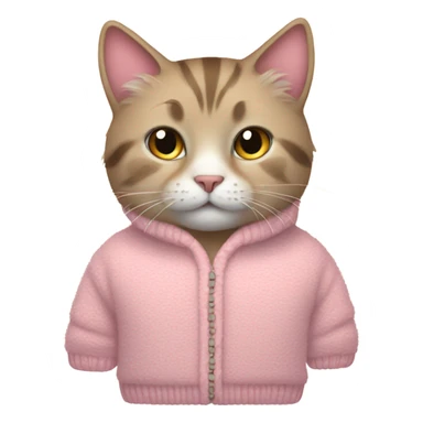 Cat in a pink fuzzy sweater sticker
