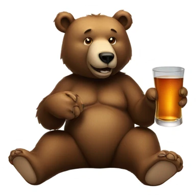 Bear drinking whiskey  sticker