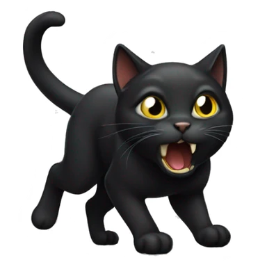 Black cat hissing  sticker