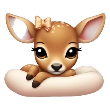 Baby deer with bows sleeping  sticker