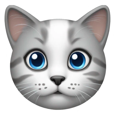 White an grey cat with blue eyes sticker