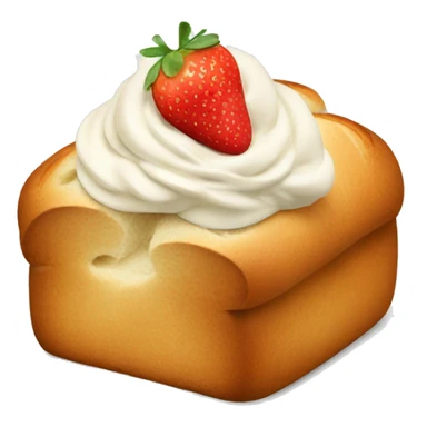 Bread with cream and strawberry on top sticker