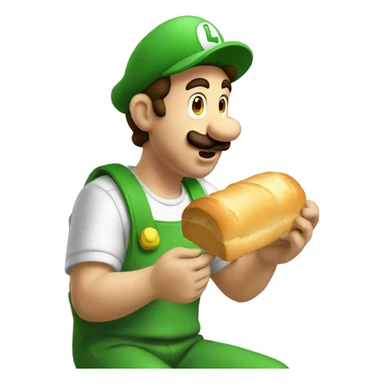 Luigi eating bread  sticker