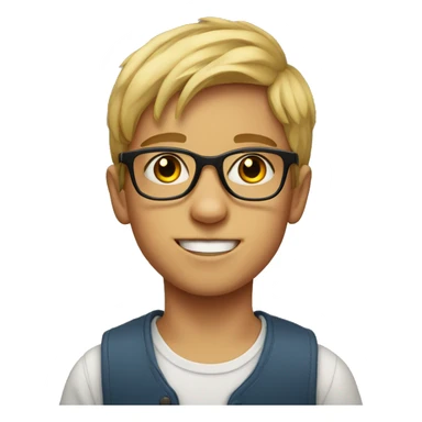 portrait of a boy with glasses sticker