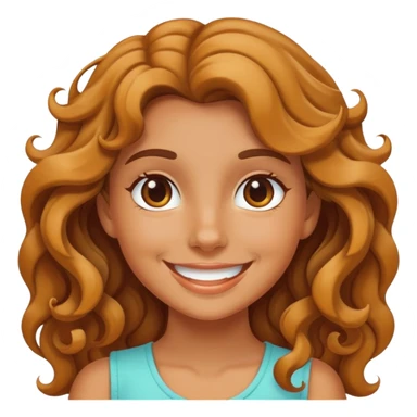 Wavy haired tanned girl sticker