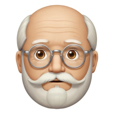 An old man with a beard and glasses and a little bit of hair on top named phillis sticker
