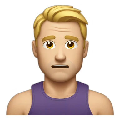 crying personal trainer, white man sticker