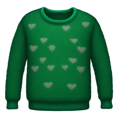 sweater pattern in the shape of a heart and color is dark green sticker