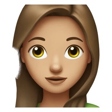 green-eyed girl with long brown hair sticker
