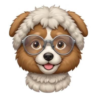 dog wearing grany sticker