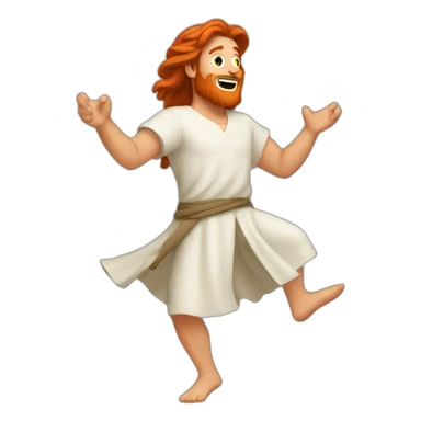 David dancing red-haired biblical sticker