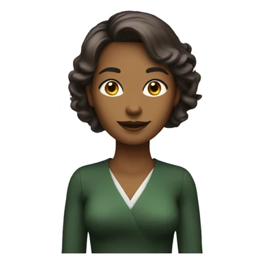femme de 45 ans, coupe carré, cheveux noirs, yeux marrons/verts sticker