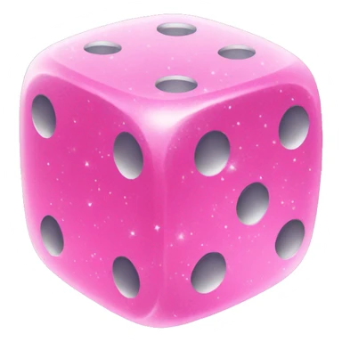 two pink sparkly dice sticker