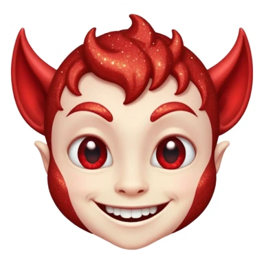 red glitter imp sticker