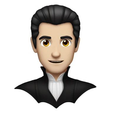 mix of dracula vampire and white guy with black hair sticker