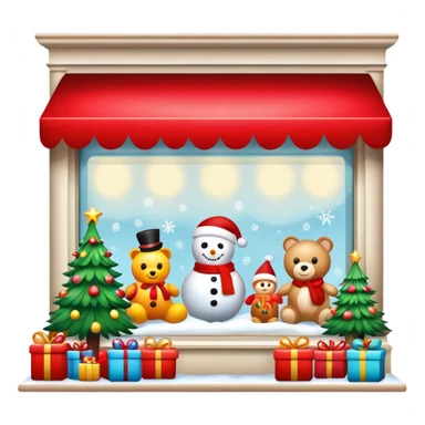Christmas department store window display with toys sticker