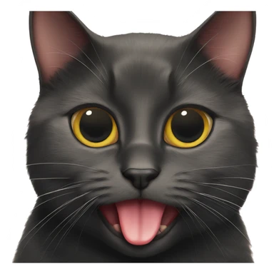 Black cat sticking tongue out  sticker