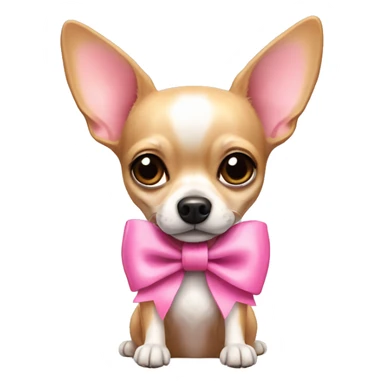 chihuahua dog with pink bow sticker