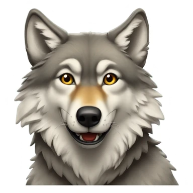 Wolf looking up after feasting on a meal of elk sticker