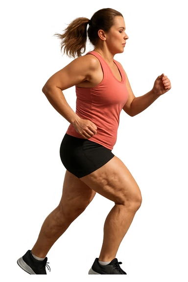 Donna che corre con cellulite sticker