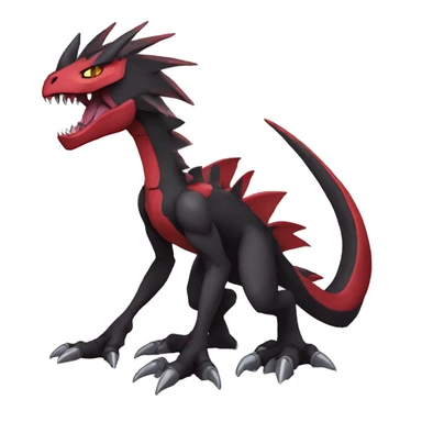  Cool Edgy Black Red Digimon-Fakemon-Raptor-Genesect-Dragon full body sticker