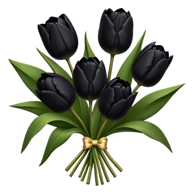 black tulips bouquet sticker