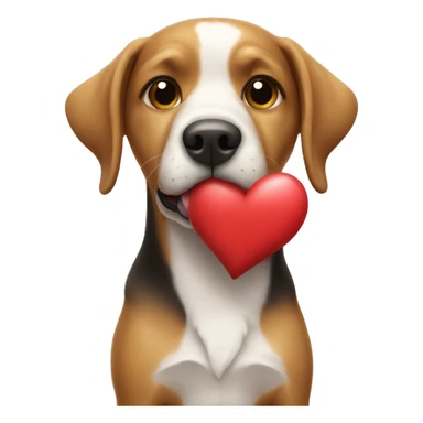 dog with a big heart sticker