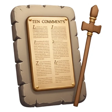 Ten commandments tablets and staff sticker