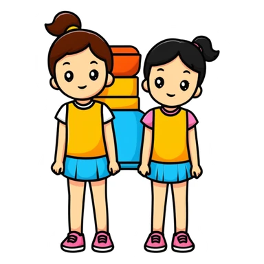 two girls  sticker