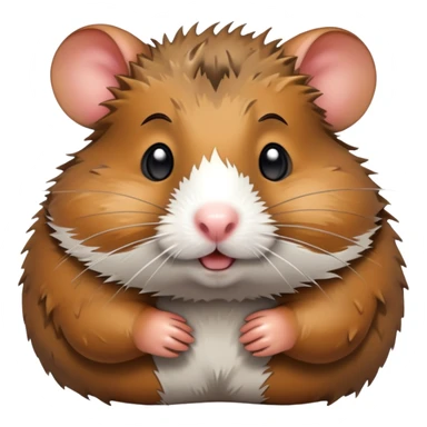 muddy hamster, messy fur, dirty sticker